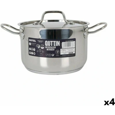 Afbeelding van Casserolepan met deksel Quttin Hotel Staal ø 20 x 13 cm (4 Stuks)