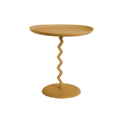 Afbeelding van Leitmotiv Bijzettafel Zig Zag Okergeel Ø40cm Scandinavisch