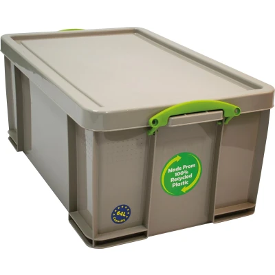 Afbeelding van Really Useful Box Opbergdoos 64 Liter, Gerecycleerd, Grijs
