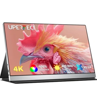 Afbeelding van Draagbare Monitor 4K 15,6 Inch UPERFECT Mobiel Display met 3840 * 2160 UHD 100% AdobeRGB 1200: 1 Contrast IPS scherm voor Laptop PC Smartphone Spelconsoles, Metalen Behuizing, VESA compatibel