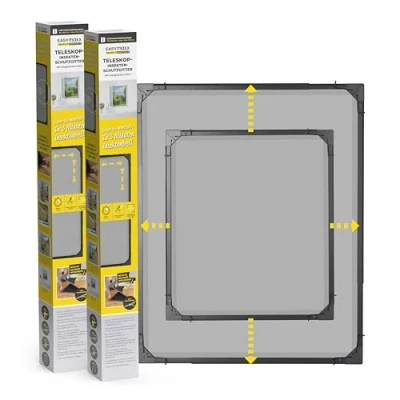 Afbeelding van EASYmaxx Insect Protect Telescopische insectenhor min. 70 x 80 cm tot max. 115 135 antraciet muggengaas set van 2