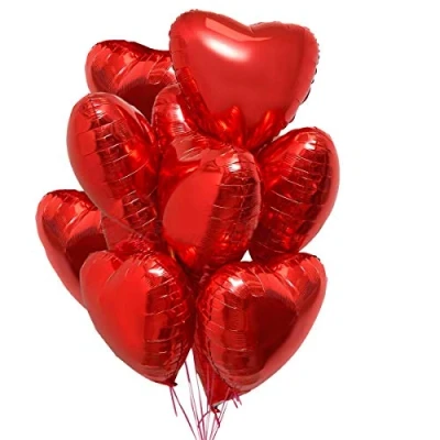 Afbeelding van 25 Hartfolieballonnen Rode Heliumballon, Romantische Deco, Decoratie voor Atmosfeer, Huwelijksaanzoek, Valentijnsdag en Bruiloft