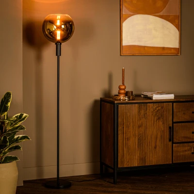 Afbeelding van Vurna Justine vloerlamp 1L Glas goud