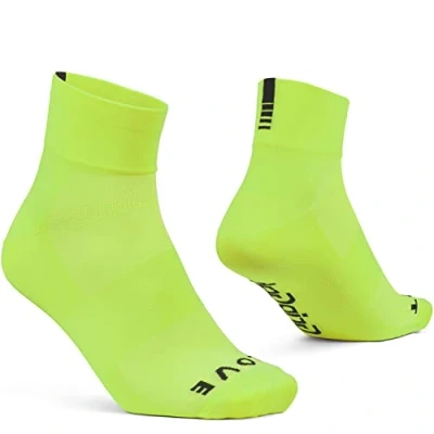 Afbeelding van GripGrab Lightweight SL Korte Performance Zomer Fietssokken 1 Paar Coolmax Wielersport Sokken Low Cut Geel Hi Vis Unisex Maat S (38 41)