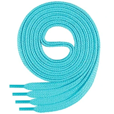 Afbeelding van Di Ficchiano Platte veters; van 100% katoen, voor sneakers en sportschoenen, zeer scheurvast, circa 7 mm breed turquoise 130
