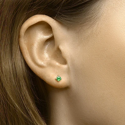 Afbeelding van Oorknoppen Smaragd Geelgoud Glanzend 4 mm x
