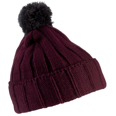 Afbeelding van K up Pomponmuts met omslag KP519 Burgundy / Dark Grey