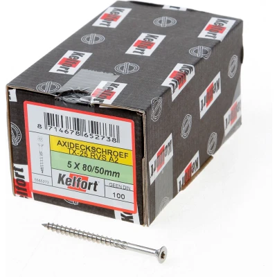 Afbeelding van Kelfort Vlonderschroef platverzonken kop RVS A2 T25 5.0 x 80/50mm