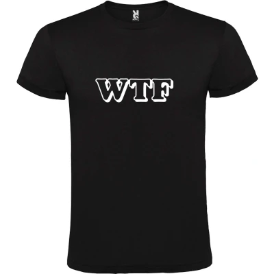 Afbeelding van Zwart T shirt ‘WTF’ Wit maat 4XL