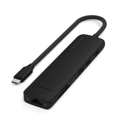 Afbeelding van Satechi 7 in 1 USB C Slim Multiport Adapter with Ethernet Black