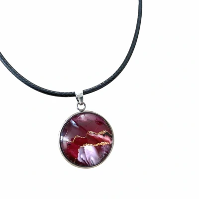Afbeelding van Ketting Burberie 45 cm Bordeaux 2 Charme Bijoux