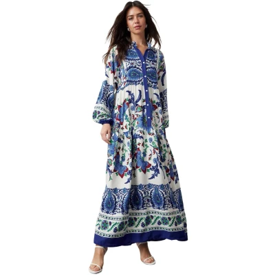 Afbeelding van Trendyol Bordeaux Geweven Viscosejurk Met Bloemen Tctss24Eb00221