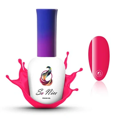 Afbeelding van So Nice Gellak UV LED, koraal, neonroze, 8 ml