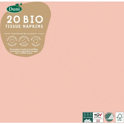 Afbeelding van Servetten Mellow Rose 3 laags tissue 33 x cm Duni