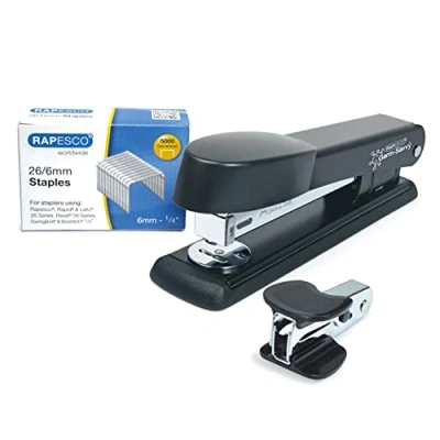 Afbeelding van Rapesco 1471 Germ Savvy Antibacterieel, Marlin Nietmachine &amp; R4 Ontnieter 5000 26/6 mm Nietjes, Zwart