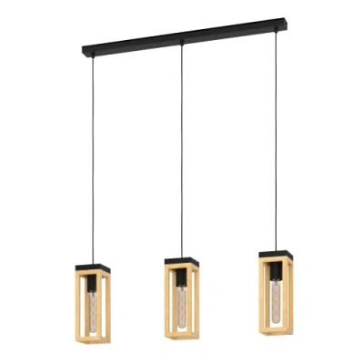 Afbeelding van EGLO Nafferton Hanglamp E27 80 cm Zwart/Bruin