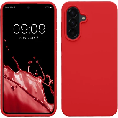 Afbeelding van kwmobile telefoonhoesje geschikt voor Samsung Galaxy A56 5G Hoesje met siliconen coating Smartphone case in klassiek rood