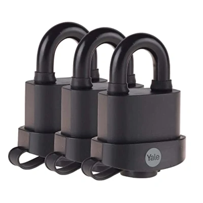 Afbeelding van Yale Y220B/51/118/3 hoge veiligheid 51 mm weerbestendig hangslot, set van 3 open stalen beugel sleutels
