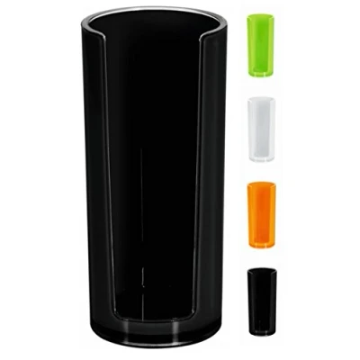 Afbeelding van Spirella wattenpaddispenser wattenschijfhouder acryl Sydney make up cosmetica organizer 16,5 x 7 cm zwart