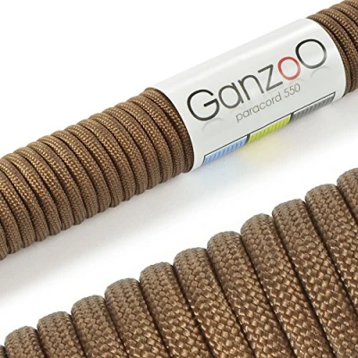 Afbeelding van Paracord 550 touw voor armband, linnen, halsband, nylon 31 meter, bruin