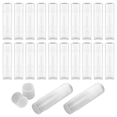 Afbeelding van 20 stuks lippenbalsem buisjes, houder voor lippenbalsem, lege navulbare doe het zelf lipgloss, deodorant etui (5 g) (transparant)