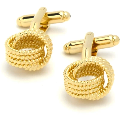 Afbeelding van Manchetknopen Twee Ringen Goudkleurig