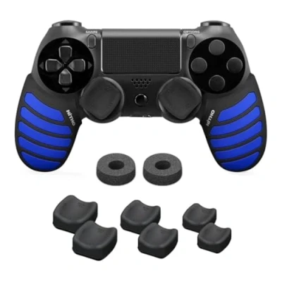 Afbeelding van NiTHO Set Compatibel met PS4 Dualshock Controllers, 2 Siliconen Handgrepen, Anti Zweet, Mini Analoge Hendels, 3 Maten van Concave Duimgrepen