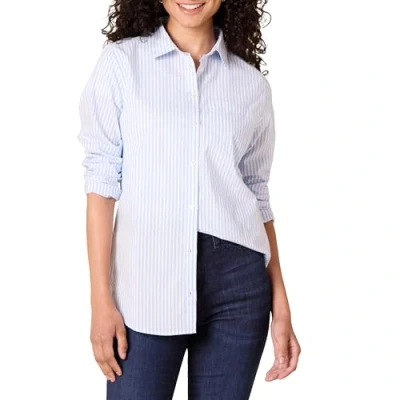 Afbeelding van Amazon Essentials damesshirt met lange mouwen,Franse blauwe streep,3XL 4XL