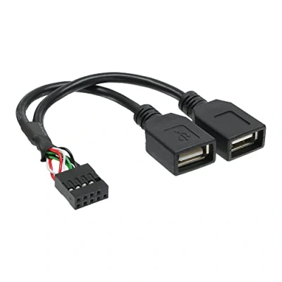 Afbeelding van Pin Header adapter USB2.0 (v) 2x USB A 0,15 meter