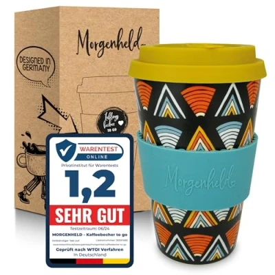 Afbeelding van Morgenheld Koffiebeker Coffee to go Reismok, Ethno, Porselein 380ml