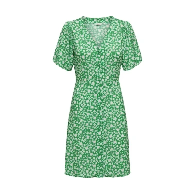 Afbeelding van ONLY gebloemde jurk ONLEVIDA groen/ wit