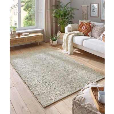 Afbeelding van Wollen Tapijt/Vloerkleed Kaia Groen 200x290 Cm 100% Wol