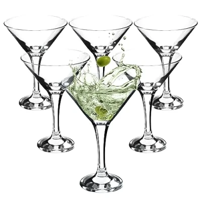 Afbeelding van KADAX Martinigglazen, 175 ml cocktailglazen van hoogwaardig glas, vaatwasmachinebestendige longdrinkglazen, partyglazen, glazenset voor feest, cadeau, bar (6 x ml)
