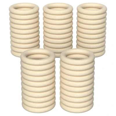 Afbeelding van Chiluxendo 50 stuks ringen van natuurlijk hout, cirkels tandring, voor decoraties, handwerk, sieraden, macramé, doe het zelf verbinding, hanger, ring (45 mm)