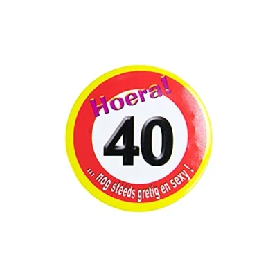 Afbeelding van Button klein 40 jaar Verkeersbord per stuk