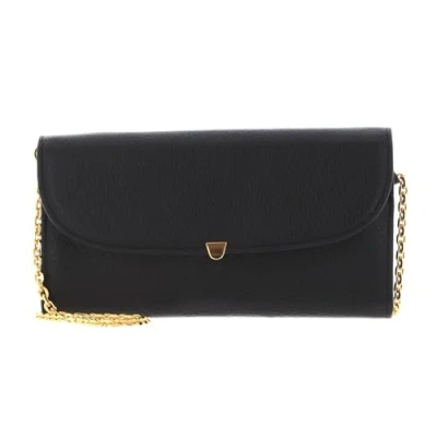 Afbeelding van COCCINELLE Leren Portemonnee Ida Mini Bag Wallet Grained Leather Noir Zwart