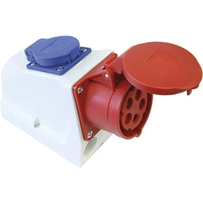 Afbeelding van PCE combinatie CEE wandcontactdoos 5 polig 16A +