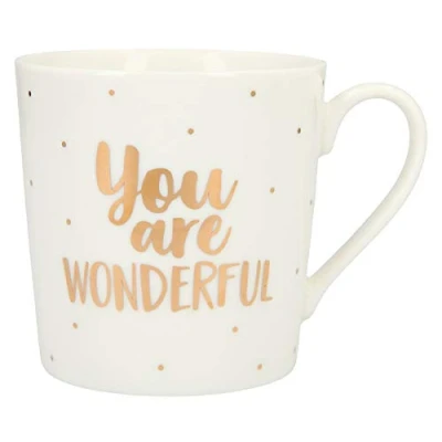 Afbeelding van Depesche 5909.024 mok met handvat, van porselein, 300 ml, opschrift, You are Wonderful