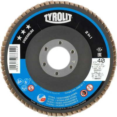 Afbeelding van Tyrolit 2in1 Lamellenschijf Premium 125 x 22,2 MM K40