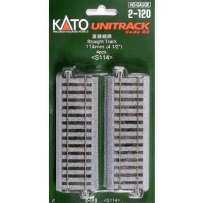Afbeelding van H0 Kato Unitrack 2 120 Rechte rails 114 mm 4 stuk(s)
