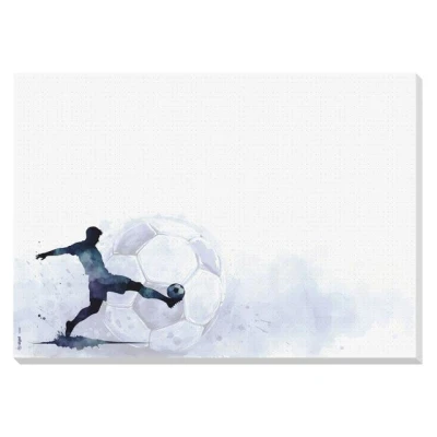 Afbeelding van SIGEL HO940 Bureauonderlegger, voetbal, lichtblauw/middenblauw/zwart, A3, zonder datum, taalneutraal, 30 vellen, FSC gecertificeerd