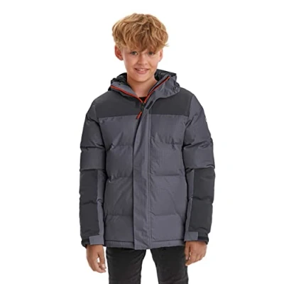 Afbeelding van killtec Boy&#039;s Gewatteerd jack/outdoorjack met capuchon KOW 31 BYS QLTD JCKT, anthracite, 140, 37217 000
