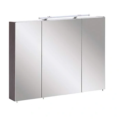 Afbeelding van Schildmeyer Spiegelkast Dorina Breedte 90 cm, 3 deurs, ledverlichting, schakelaar /stekkerdoos
