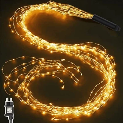 Afbeelding van Joycome Lichtzweif Lichtbundel met 400 leds, 2 m, stroom, timer, 9 modi, kerstlichtketting, IP65 waterdicht, waterval, lichtketting voor Kerstmis, boom, balkon, binnen, buiten, decoratie, warmwit