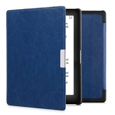 Afbeelding van kwmobile e reader hoesje compatibel met Kobo Aura Edition 1 hoes Ereader case magnetische sluiting In blauw