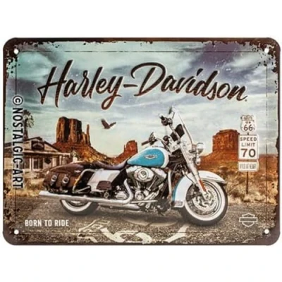 Afbeelding van Nostalgic Art Metalen Retro Bord, Harley Davidson Route 66 Road King Classic Geschenkidee voor motorfans, van metaal, Vintage ontwerp, 15 x 20 cm