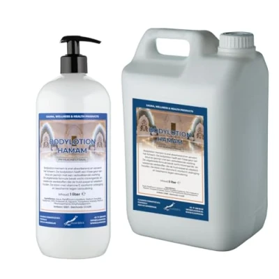 Afbeelding van Bodylotion Hamam 1 liter met gratis pompje hervulbaar + Jerrycan 5 navulling