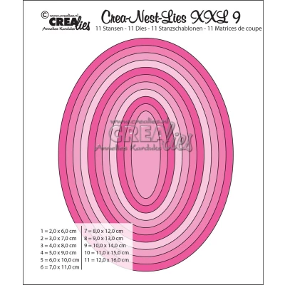 Afbeelding van Crealies Crea nest dies XXL no. 9 stans ovaal basis CLNestXXL09 / 6 cm 16