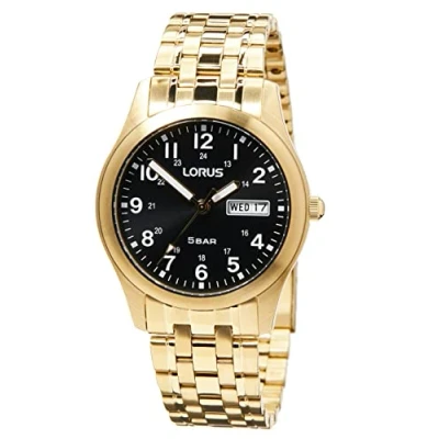 Afbeelding van Lorus RXN76DX9 Herenhorloge, analoog, kwarts, met metalen armband, Goud, Armband