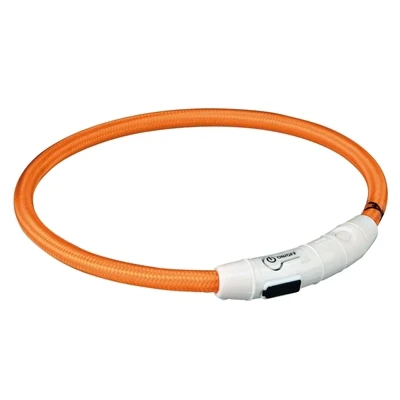 Afbeelding van Trixie Halsband Flash Light Lichtgevend Usb Oplaadbaar Oranje 7 MMX65 CM